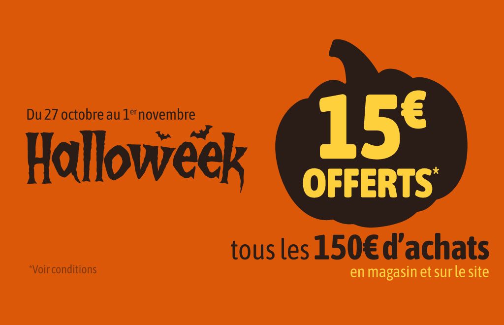 Halloweek : 15€ offerts dès 150€ d’achats