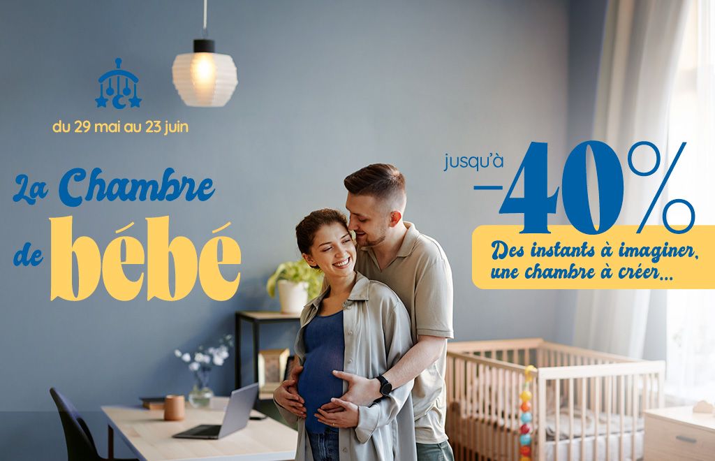 Jusqu'à -60% pour aménager la chambre de bébé